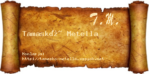 Tamaskó Metella névjegykártya